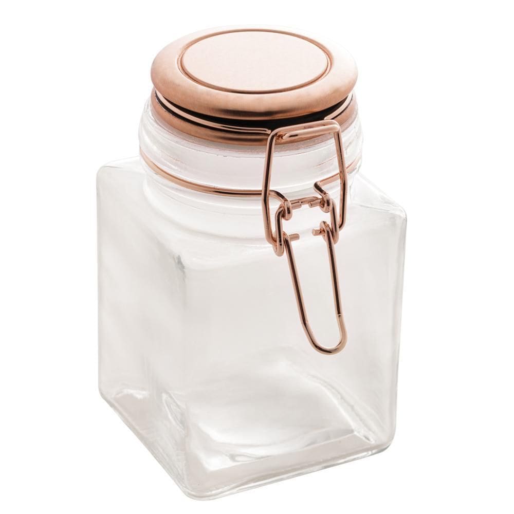 Pote Hermético de Vidro com Tampa em Metal Rosé 370ml - Lyor