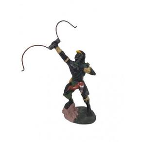 Escultura De Orixá Oxossi Verde 22 Cm Em Resina