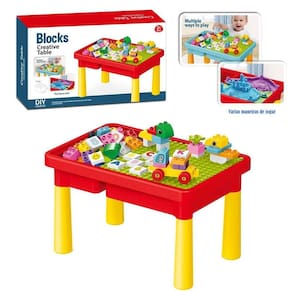 Mesinha Criativa Baby Land Vermelho Com 56 Blocos Kids Home