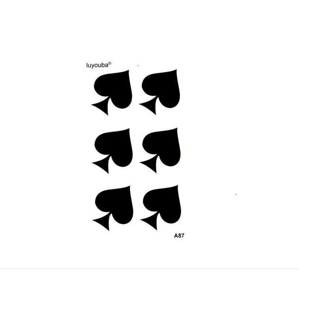 Tatuagem Temporária Delicada Cartela Poker Carta Baralho