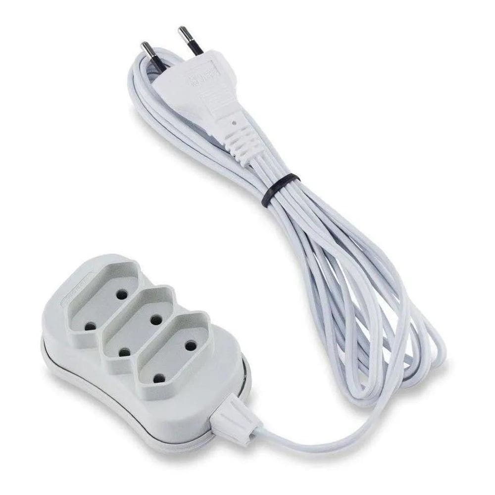 Extensao 3 Tom Slim Bipolar Branco 5Mts - Force Line