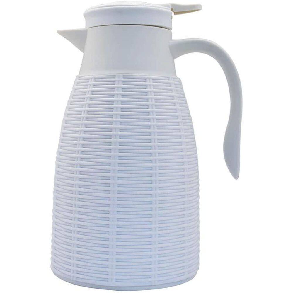 Garrafa Térmica Revestida Rattan Plastico 1L Branco