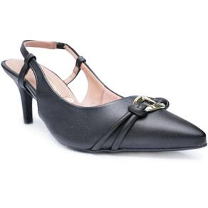 Scarpin Vizzano Slingback Detalhe Salto Médio - Preto