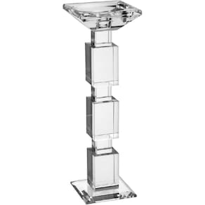 CASTIÇAL PORTA VELA DECORATIVO CRISTAL 28x9x9cm TRANSPARENTE