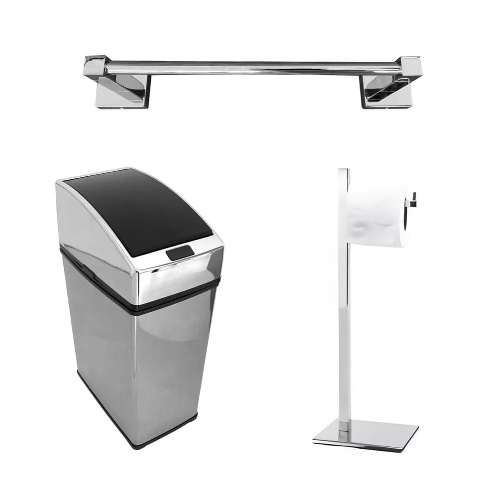 Toalheiro 30cm Lixeira Automática 6L Papeleira Simples Inox