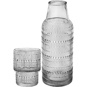 JARRA AGUA COM COPO HOME&CO VIDRO 170/800ML 21x8x8cm TRANSPARENTE