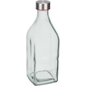 GARRAFA ÁGUA SUCO LEITE HOME&CO VIDRO 1 LITRO 25x9x9cm TRANSPARENTE COM TAMPA