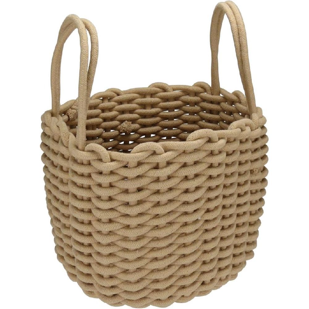 CESTA ORGANIZADORA DECORATIVA HOME&CO TECIDO 22x28x28cm BEGE