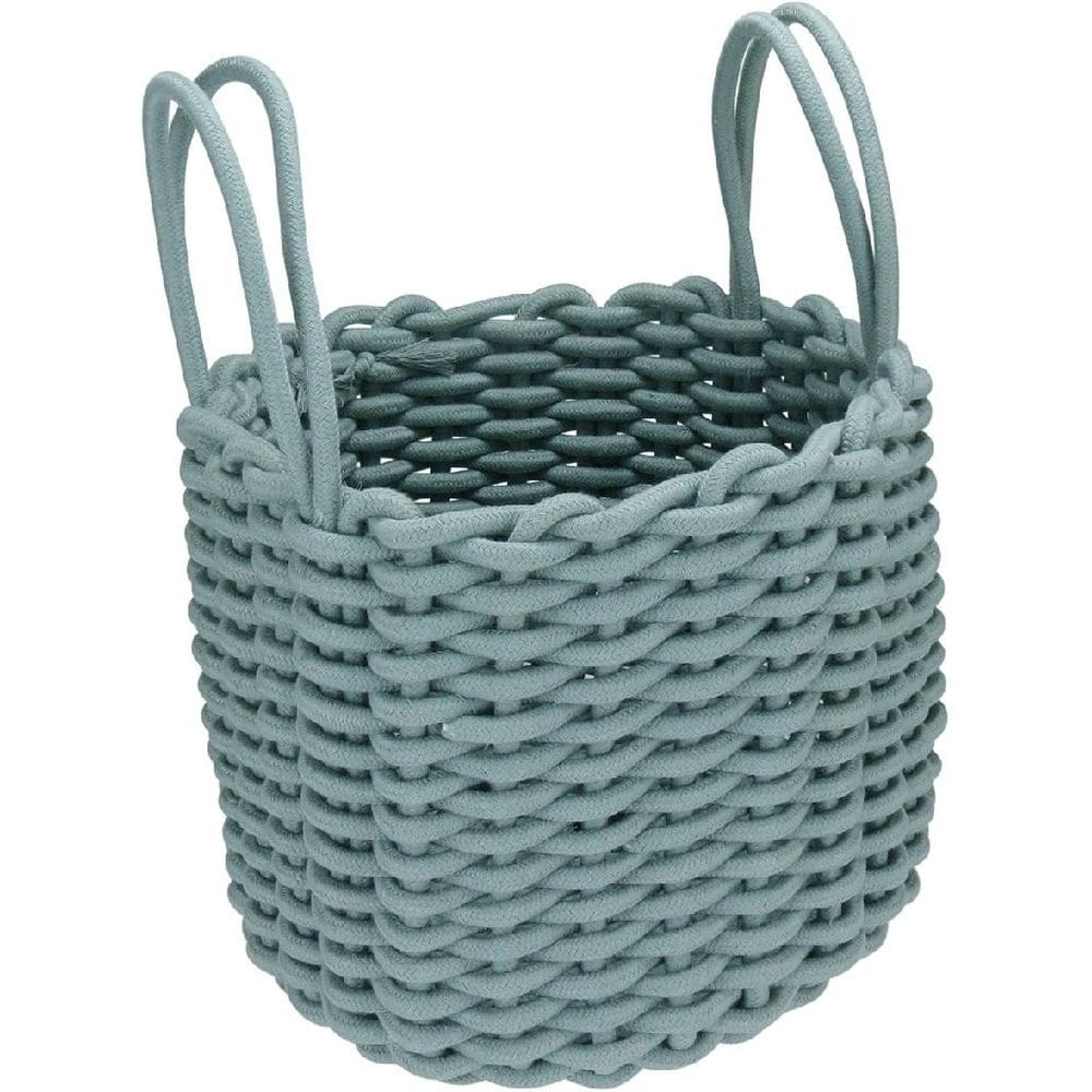 CESTA ORGANIZADORA DECORATIVA HOME&CO TECIDO 22x28x28cm AZUL