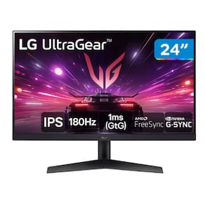 Monitor Gamer 180Hz UltraGear 1ms (GtG) LG 24GS60F-B 24" Full HD IPS NVIDIA G-SYNC AMD FreeSync HDR10 sRGB 99% HDMI DisplayPort