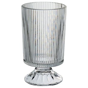 VASO DECORATIVO ENFEITE CASA REDONDO HOME&CO COM PÉ VIDRO x10x17cm TRANSPARENTE