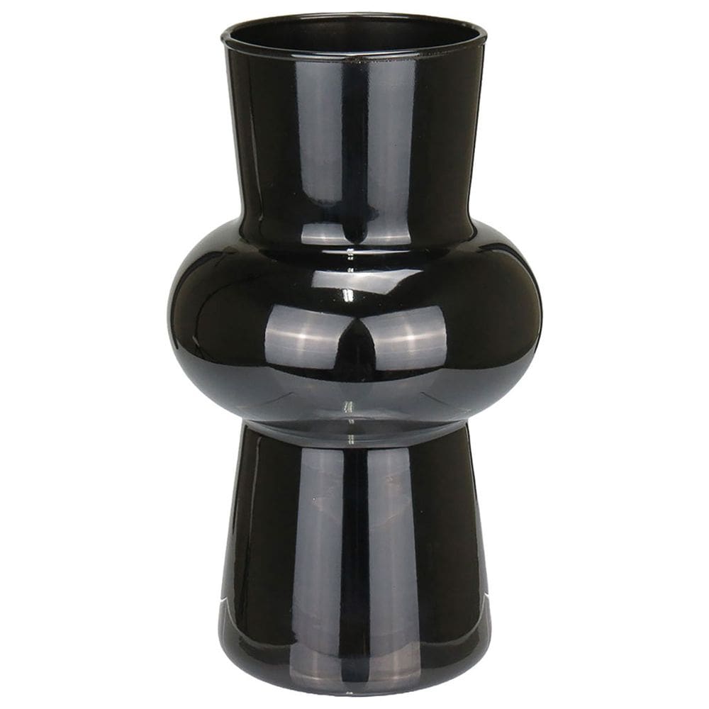 VASO DECORATIVO ENFEITE CASA ECLIPSE HOME&CO LEITOSO VIDRO 20x12x12cm PRETO