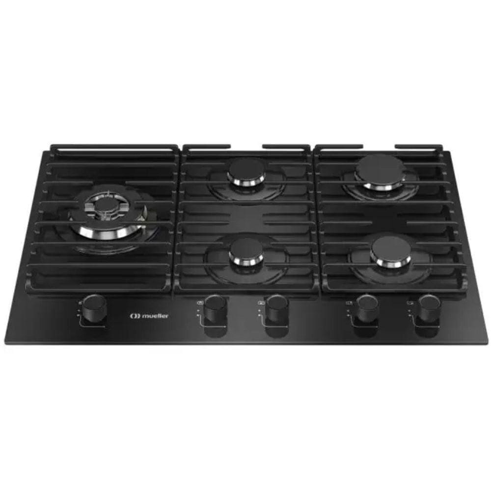 Cooktop 5 Bocas Gás Mesa De Vidro Tripla Chama MCG5BM MuellerBivolt