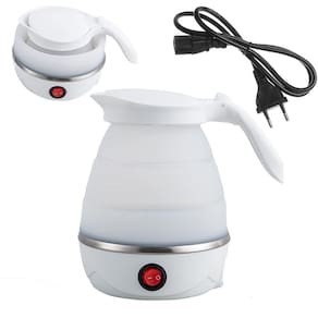 Jarra Chaleira Eletrica Silicone 600 Ml Retratil Portatil Viagem Passeio Ferve Agua Cha Cafe Bebida