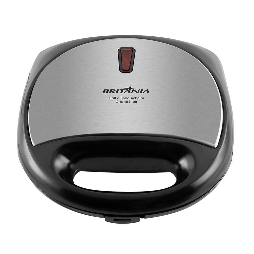 Grill E Sanduicheira Britânia Crome Inox 750W Inox 220V