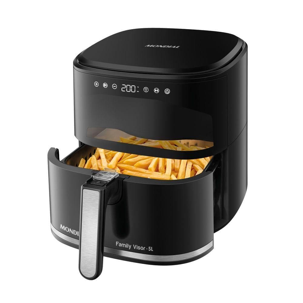 Fritadeira Sem Óleo Air Fryer Digital 5L Mondial Preto