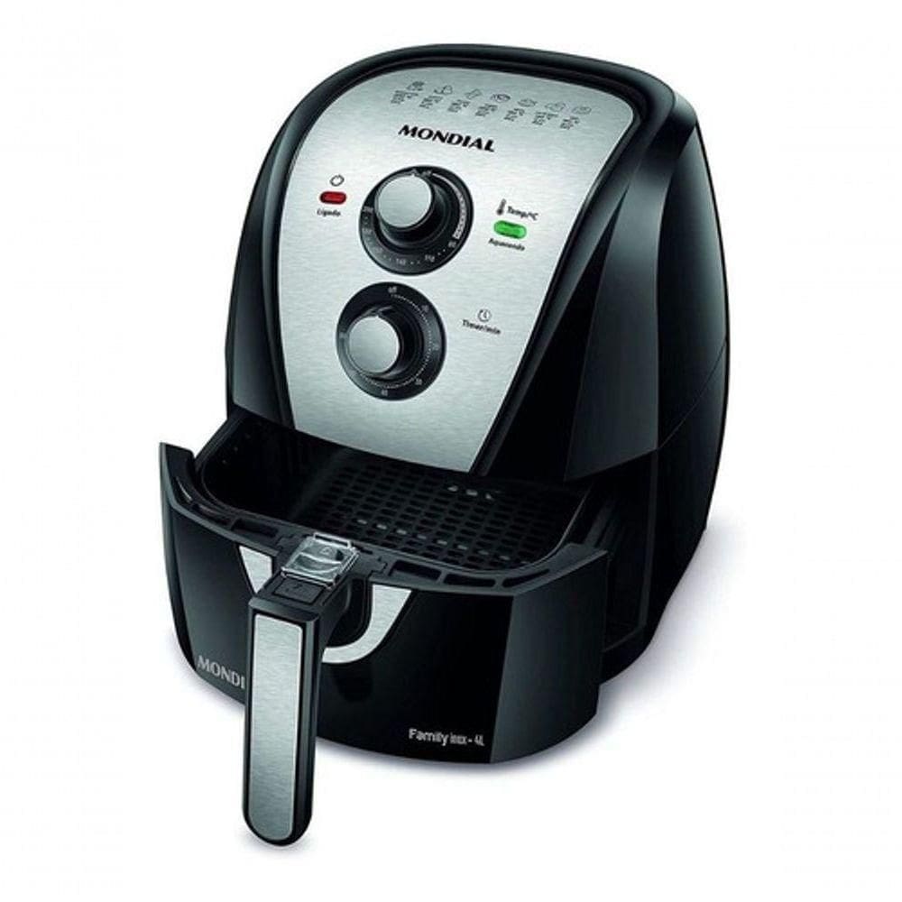 Fritadeira A Ar Mondial Family Inox 1500w Afn-40-bi 4l Preto 60hz 220v