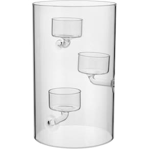 CASTIÇAL PORTA VELAS DECORATIVO 3 VELAS BOROSSILICATO 20x12x12cm