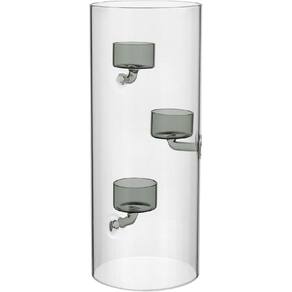 CASTIÇAL 3 VELAS BOROSSILICATO 30x12x12cm TRANSPARENTE DECORATIVO PORTA VELAS