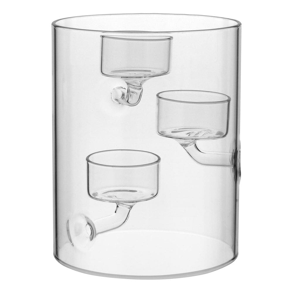 CASTIÇAL PORTA VELAS DECORATIVO 3 VELAS BOROSSILICATO 15x12x12cm