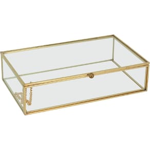 PORTA JOIAS VIDRO 5x20x12cm TRANSPARENTE DECORATIVO