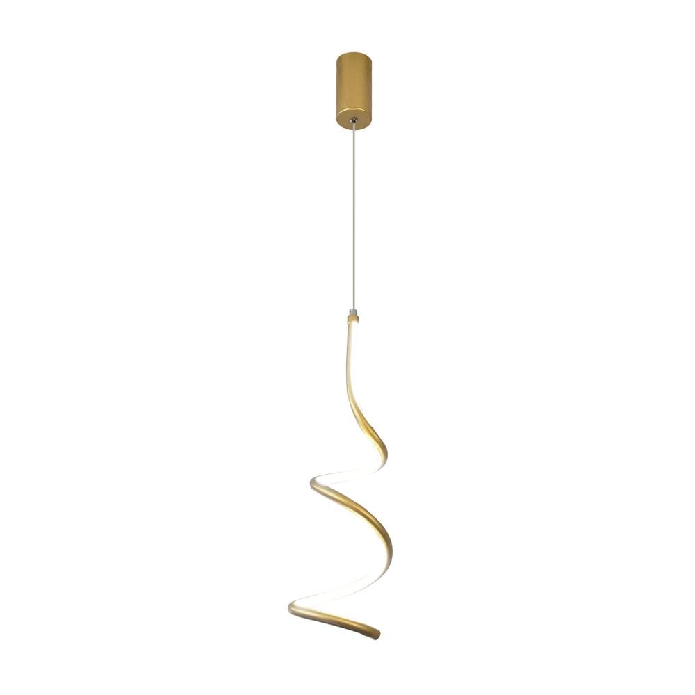 Pendente De Led Luminaria Dourado 30W Branco Quente 150 Cm