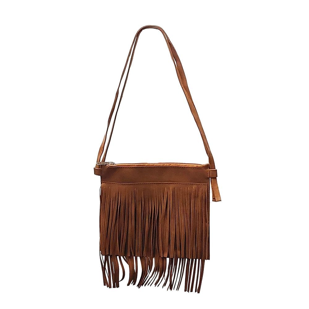 Bolsa Transversal Camurça com Franja Alça Removível - Moda Vintage County Cowgirl