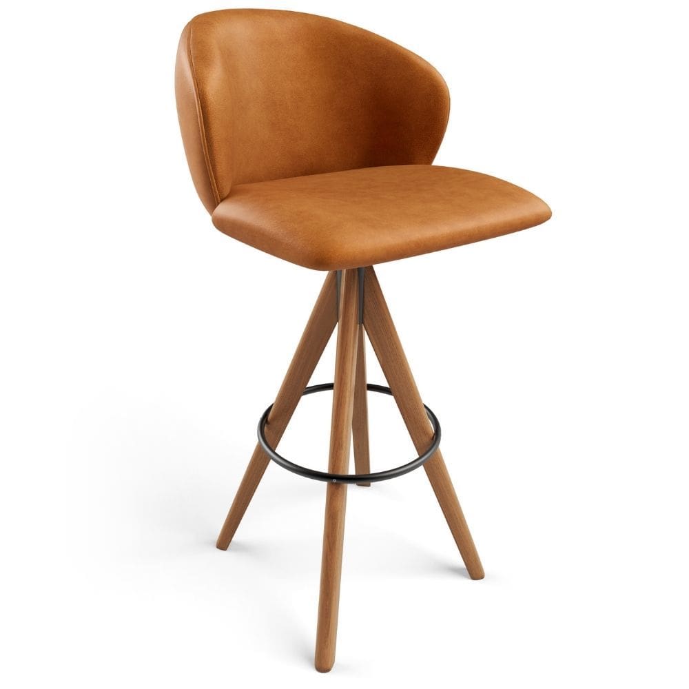 Banqueta Alta Bar Cozinha Sala de Jantar Bar Mia L02 Couríssimo Canela - Lyam Decor