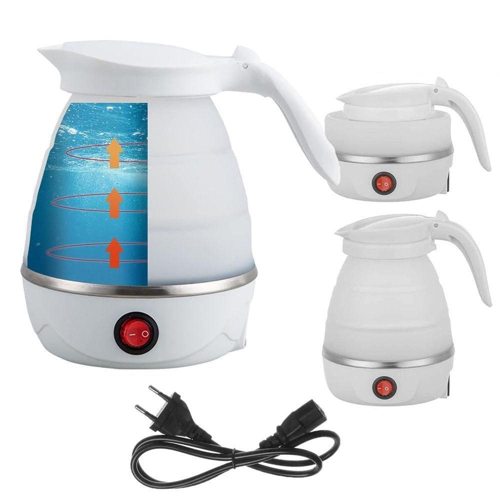 Jarra Chaleira Eletrica Silicone 600 Ml Portatil Ferve Agua Bebida Cha Cafe Passeio Viagem