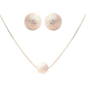 Conjunto Brincos E Colar Potenza Classic Esfera Artística