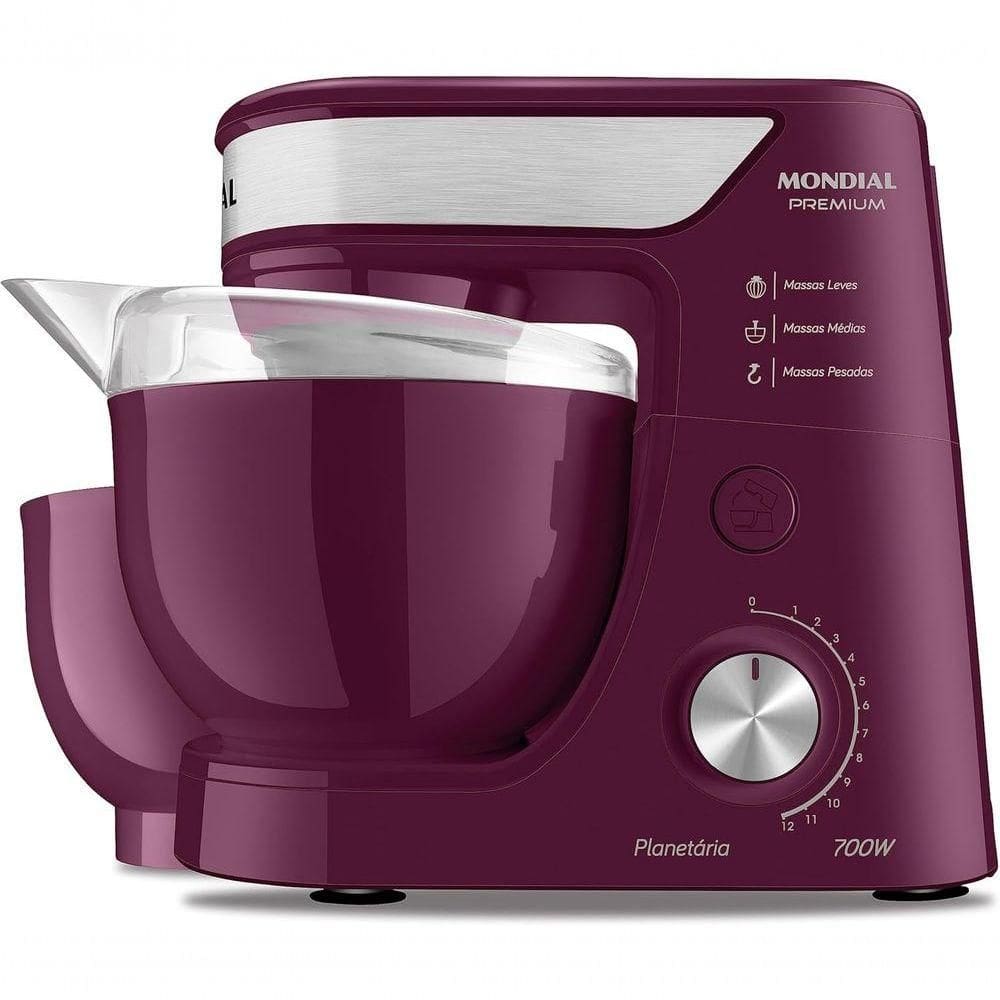 Batedeira Com Pedestal Mondial Premium 700W BP-01P Marsala 60Hz 127V