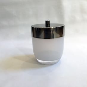 Porta Algodão em Acrílico com Tampa Cromada - Ky744 Branco