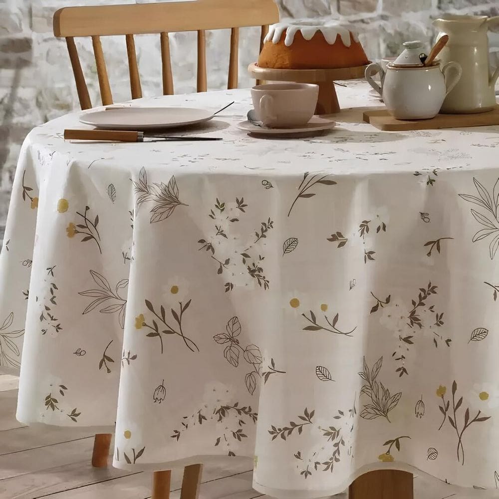 Toalha de Mesa Redonda 4 Lugares Limpa Fácil Döhler Esmeralda