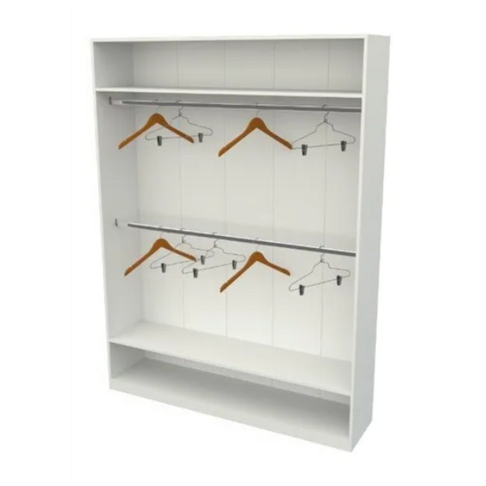 Armário Arara Dupla 2 Cabideiros + Prateleiras G3 Branco Cód.104