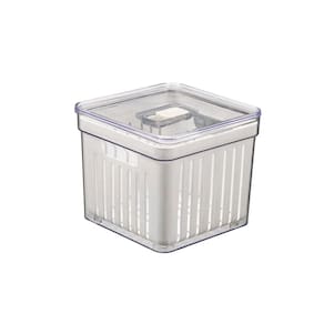 Organizador Geladeira Elegance 2,8L com Cesto Escorredor para Alimentos Frutas e Vegetais