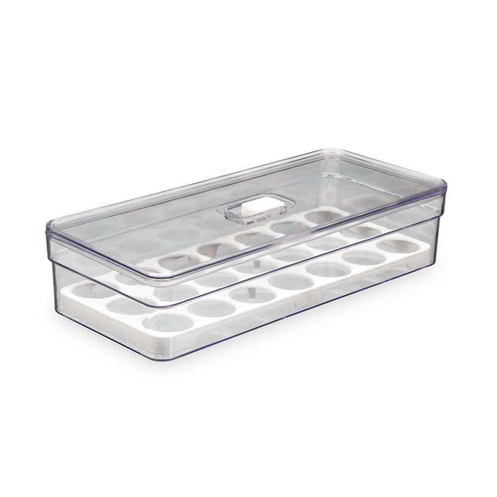 Organizador Porta Ovos 21un com Tampa Geladeira Cozinha Acrilico com 3,6L
