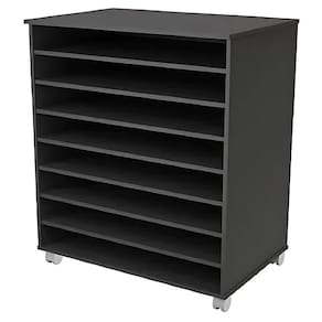 Porta Cartolina Armário Papelaria 8 Vãos Preto