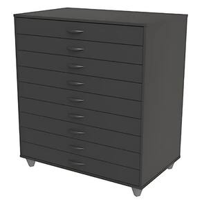Porta Cartolina Armário Papelaria 9 Gavetas Preto