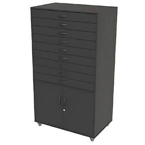 Porta Cartolina Armário Papelaria 9 Gavetas Balção Preto