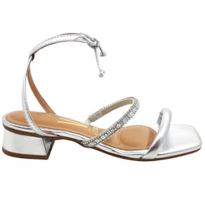 Sandália Feminina Casual Social Dia a Dia Passeio com Strass Tiras de Amarração Salto Baixo Vizzano 6454.225