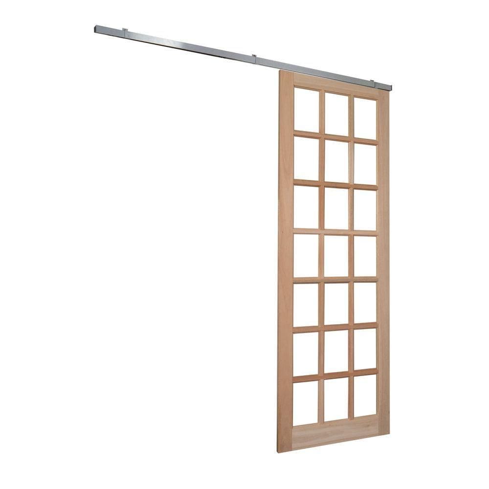 Porta Correr Quadriculada Kit Aluminio 210x90