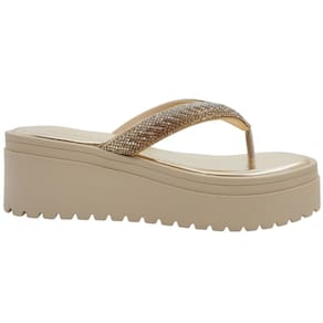 Tamanco Dedo Feminino Flatform Casual Básico Dia a Dia com Strass Conforto Ramarim 2445231