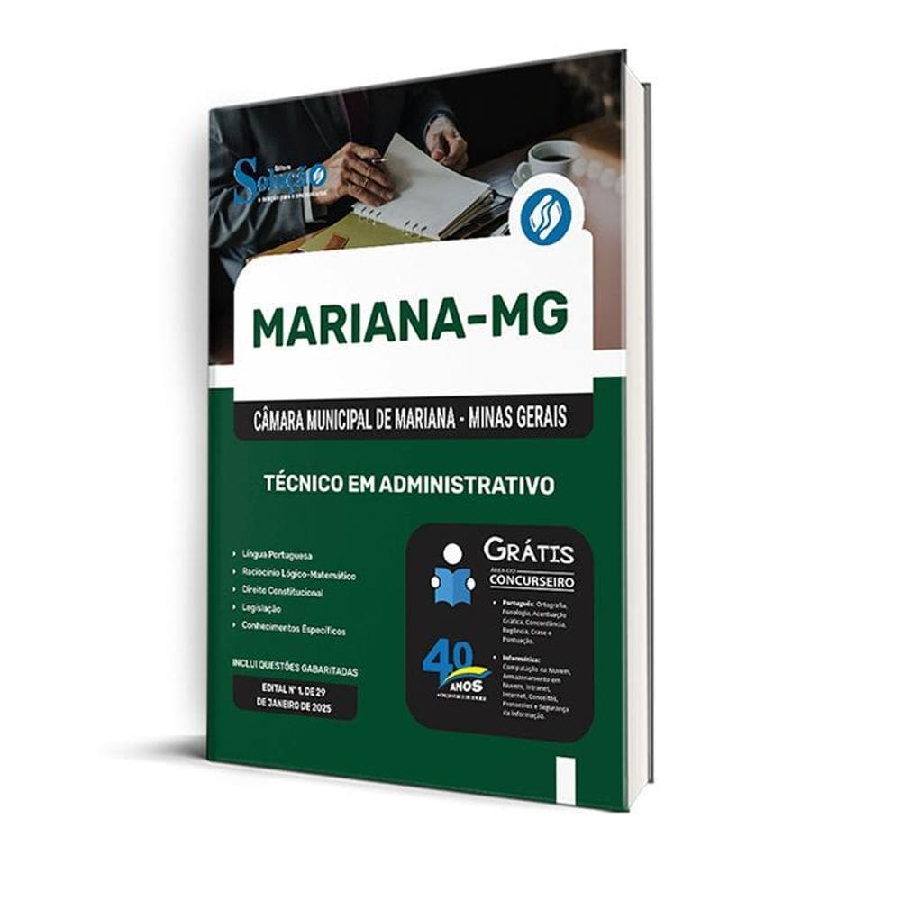 Apostila Câmara Mariana Mg 2025 - Técnico Em Administração