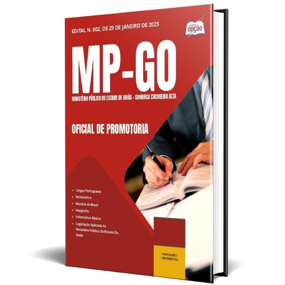 Apostila Mp-Go Comarca Cachoeira Alta 2025 Oficial