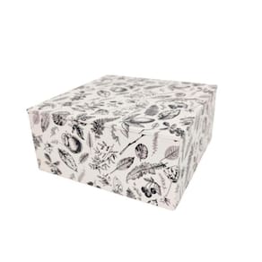 Caixa Decorativa Branca E Preta 9X20X20Cm Borboleta Abelha G
