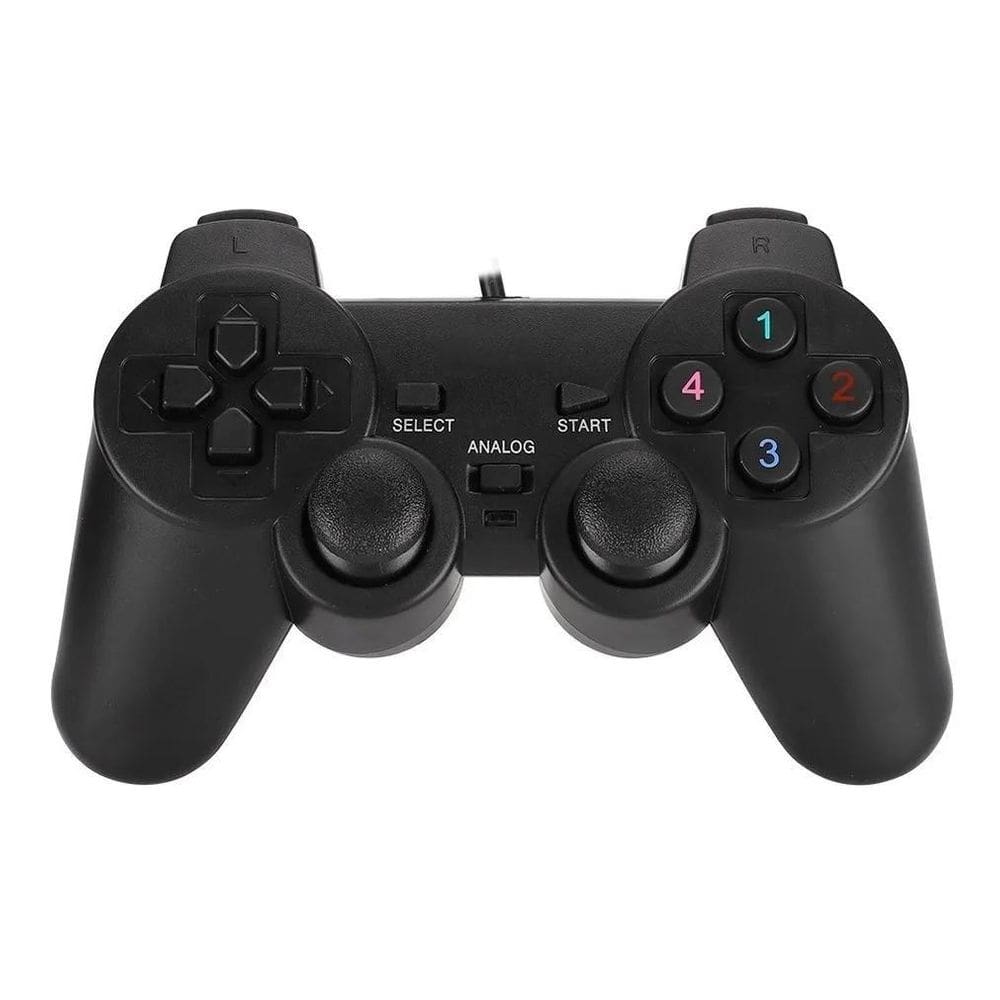 Controle Joystick Doubleshock Com Fio Usb Pc Notebook