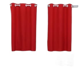 Cortina Vermelha Para Janela Sala E Quarto 2,20 X 1,50 Varão
