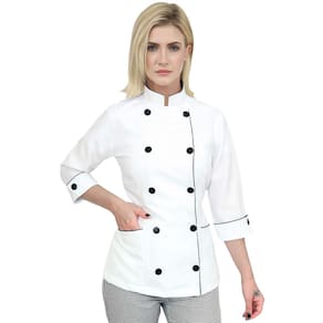 Dolmã Chefe de Cozinha Feminino com Ajuste na Cintura