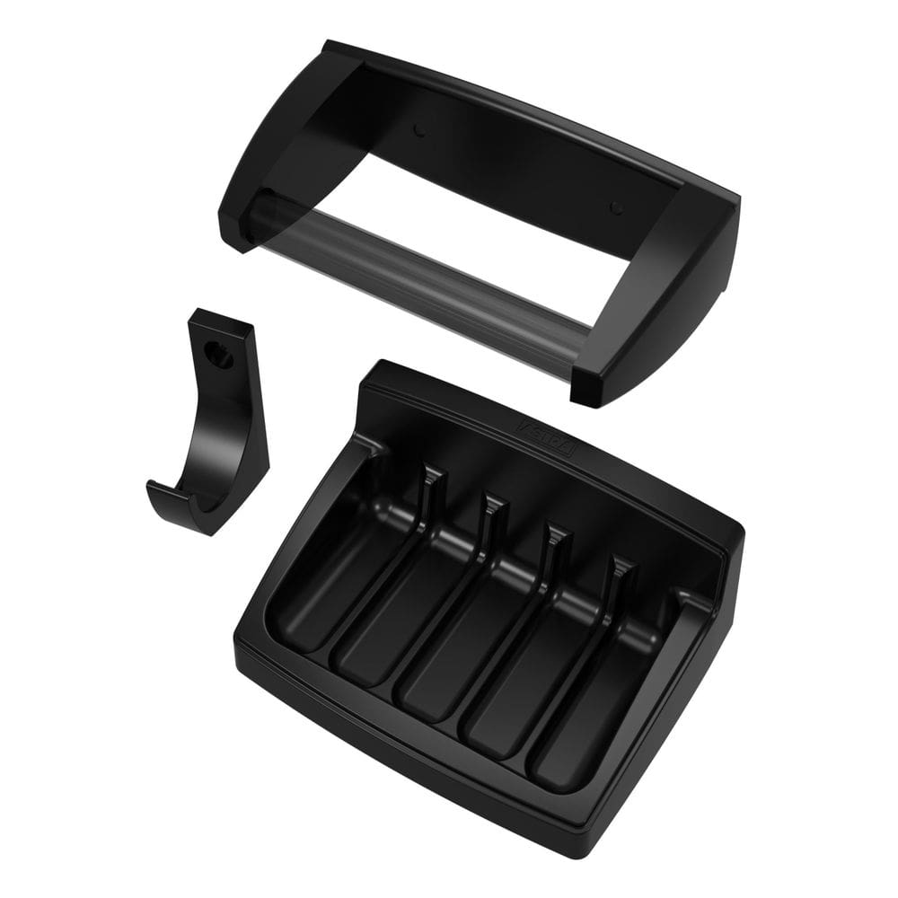 Kit Para Banheiro Saboneteira Cabide E Papeleira Preto Astra