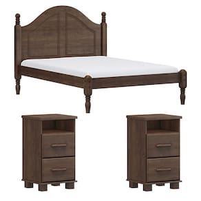 Cama Casal 02 Mesas de Cabeceira Madeira Maciça Cafe Milani Store
